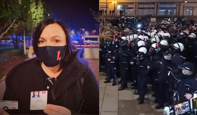 Posłanka Wielichowska zaatakowana przez policje.  “policja twierdzi, że legitymacja złamała się sama”