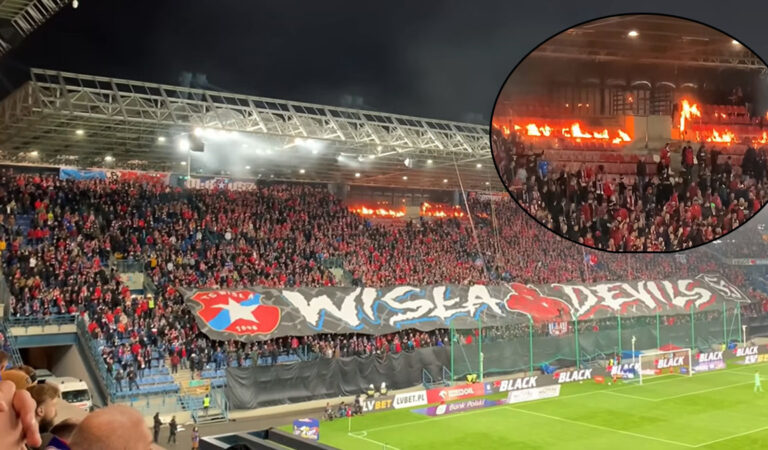 Wisła się pali! Kibice krakowskiego klubu podpalili własny stadion