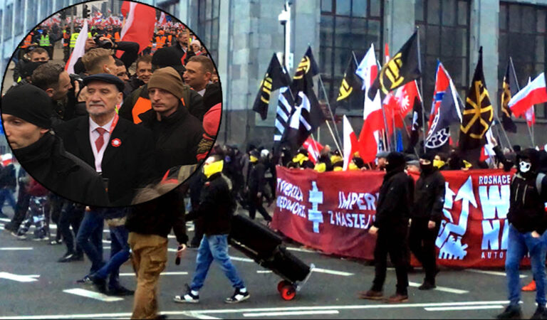 Nazistowskie symbole na marszu Bąkiewicza. Wśród nich szli Ziobro i Macierewicz